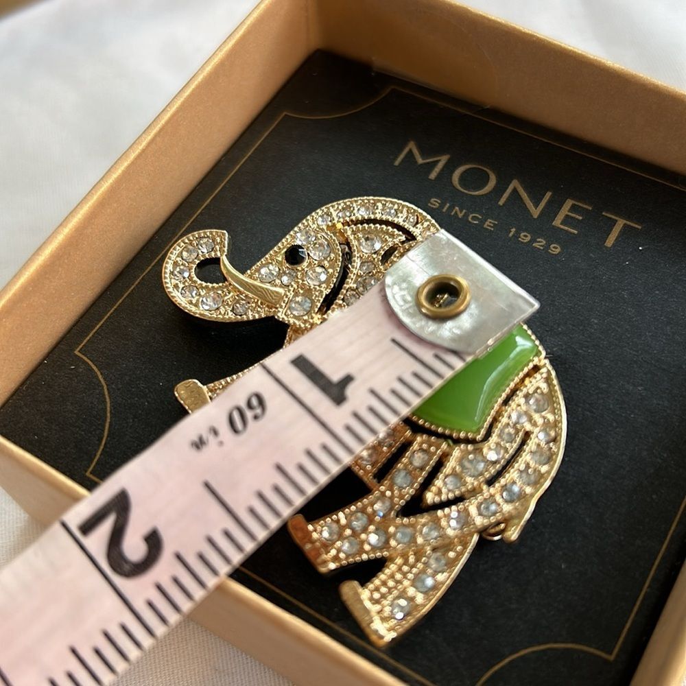 Monet Rhinestone Elephant Brooch NWT - Picture 6 of 6